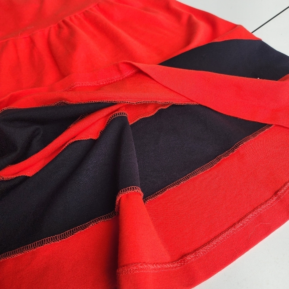 Kensie Womens Red Black Fit And Flare Dress Sleeveless Stretch Zip Back Sz M - Picture 14 of 15